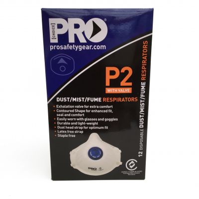 P2 Respirator with valve - 12 pack